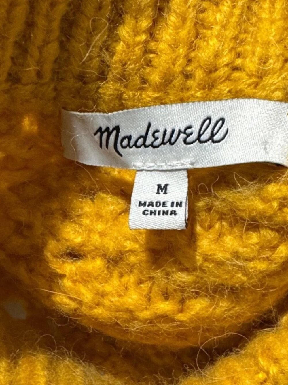 MADEWELL WINDERMERE POINTELLE KNIT MUSTARD SWEATER SIZE - Picture 5 of 7